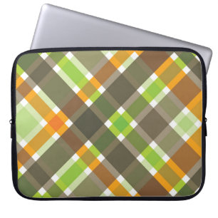 Retro Orange-utcheckning Mönster Laptop sleeve