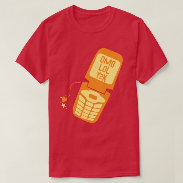 Retro-Orange Vänd Mobil T-Shirt (Design framsida)