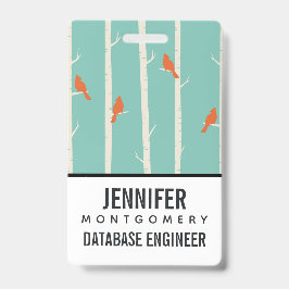 Retro orangefåglar på björkträd illustration