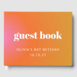 Retro-Orangens övertoning Unik Bat mitzvah Anpassn Gästböcker<br><div class="desc">Retro Orange Rosa Gradient Unik Bat mitzvah Anpassningsbar Tack gäst Bok</div>