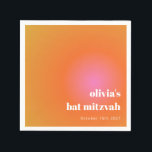 Retro-Orangens övertoning Unik Bat mitzvah Anpassn Pappersservett<br><div class="desc">Napkins för Rosa av Orange av Bat mitzvah Anpassningsbar för återcirkulationsövertoning</div>
