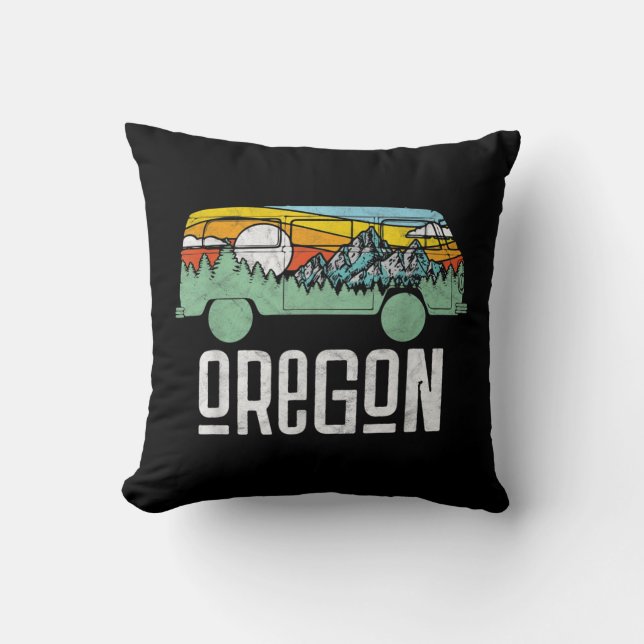 Retro Oregon Exdoor Hippie Van Nature Kudde (Framsida)