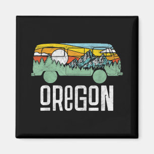 Retro Oregon Exdoor Hippie Van Nature Magnet