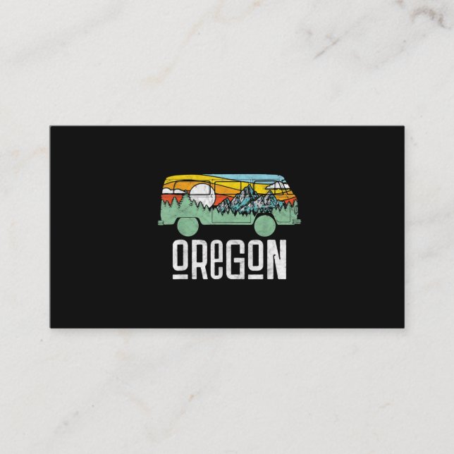 Retro Oregon Exdoor Hippie Van Nature Visitkort (Framsida)
