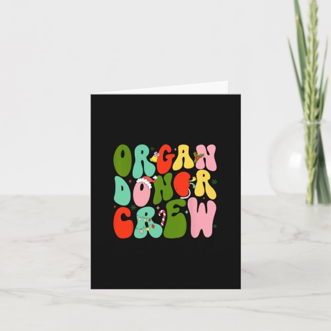 Retro Organ Donor jul Crew Donation Awarenes Kort (Framsida)