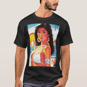 Retro Orientalisk Flicksticker T Shirt