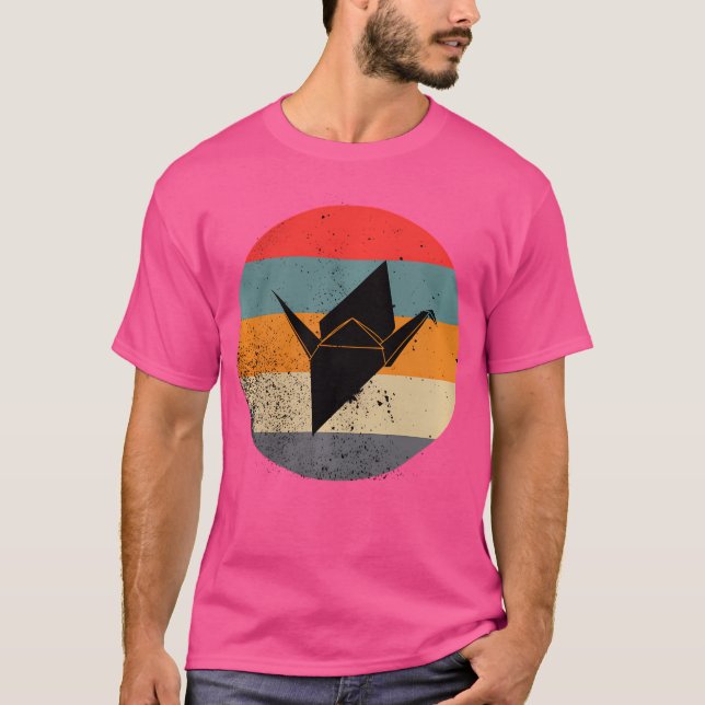 Retro Origami Shirt Japanskt Origami Fold T (Framsida)
