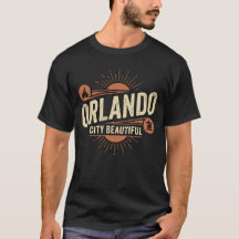 Retro Orlando Stad Vacker Florida Soluppgång