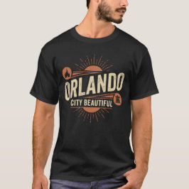 Retro Orlando Stad Vacker Florida Soluppgång T Shirt