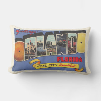 Retro Orlando-vykort Hälsning Dekorativ kudde