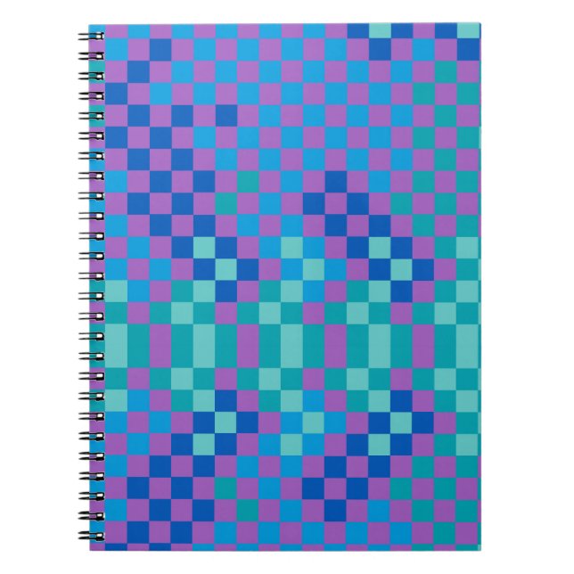 Retro ormmönster med schackrutig design anteckningsbok (Framsidan)