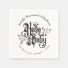 Retro Ornament Horror Gothic Hello Baby Pappersservett