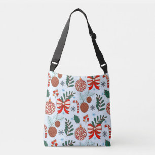 Retro-ornament jul crossbody-totebag axelväska