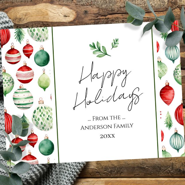 Retro Ornament-julhälsningar i familjen Vykort (Skapare uppladdad)