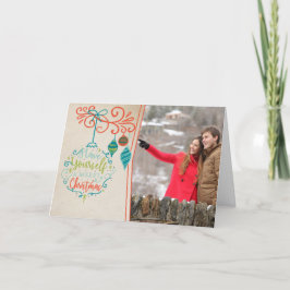 Retro Ornaments & God jul Bauble - Photo Helgkort