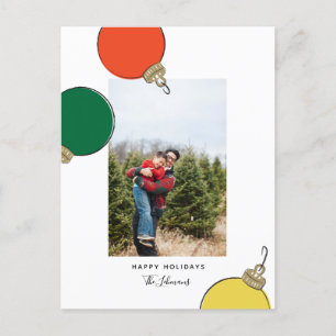 Retro Ornaments-Helgdag fotokort Helg Vykort