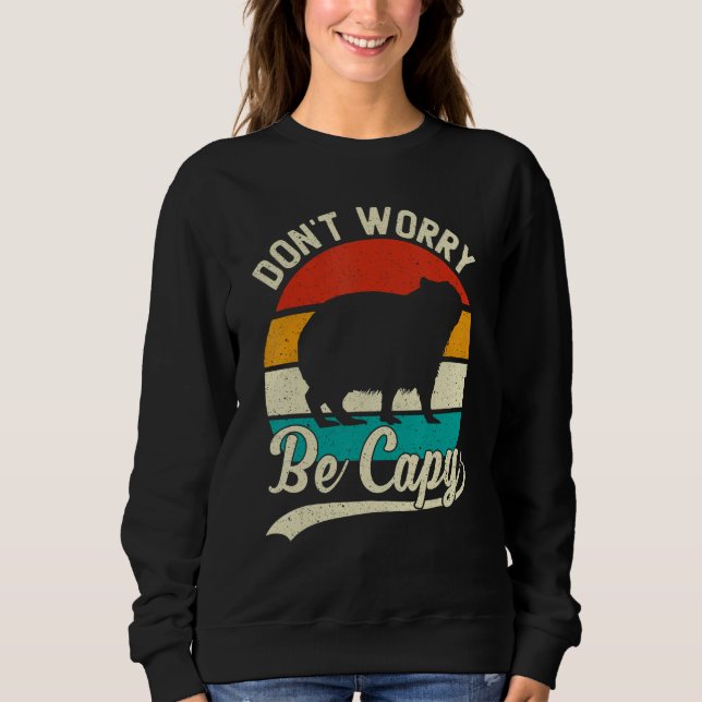 Retro Oroa Dig Inte - Kapybaror Kapybara Mem T Shirt (Framsida)