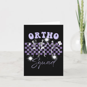 Retro Ortho Squad Dancing Skeleton Orthopedic Nurs Kort