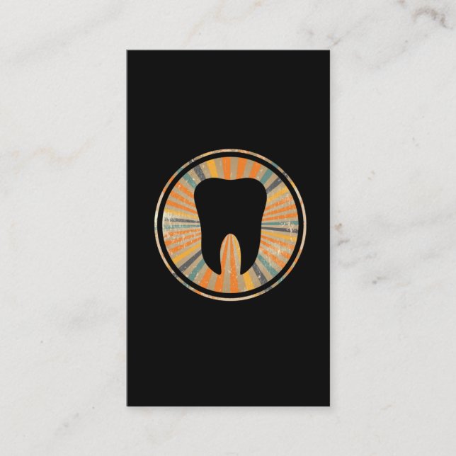 Retro Ortodontic Tandvård Vintage Tooth Graphic Visitkort (Framsida)