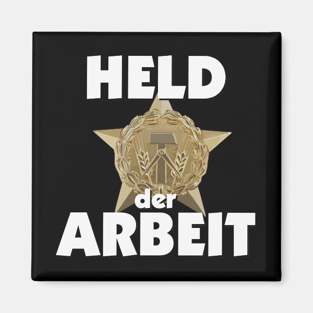 Retro Ostalgie DDR Held der Arbeit Stern Wappen Magnet (Framsidan)