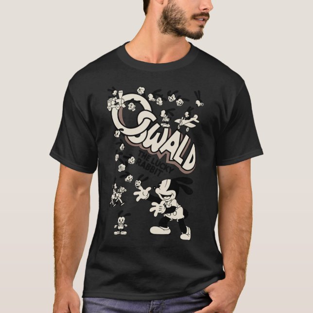 Retro Oswald Lucky Rabbit Shirt Masksällsynt Oswal T Shirt (Framsida)
