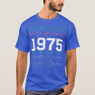 Retro Otaku Kanji Vintage 1975 Birthday Ramen Anim T Shirt