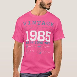 Retro Otaku Kanji Vintage 1985 Birthday Ramen Anim T Shirt