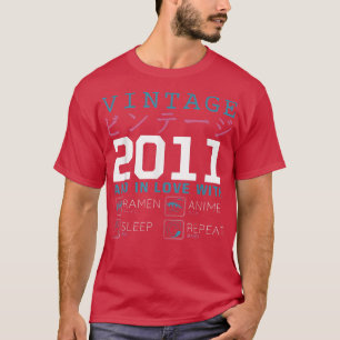 Retro Otaku Kanji Vintage 2011 Birthday Ramen Anim T Shirt
