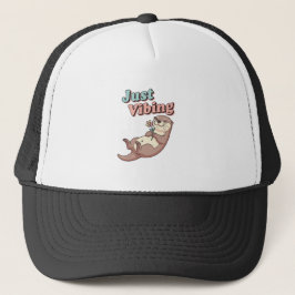Retro Otter Easygoing Trucker Hat Keps