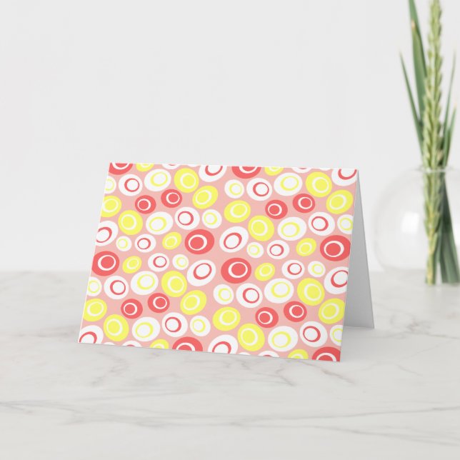 Retro Oval Dots Mönster Helgkort (Framsida)
