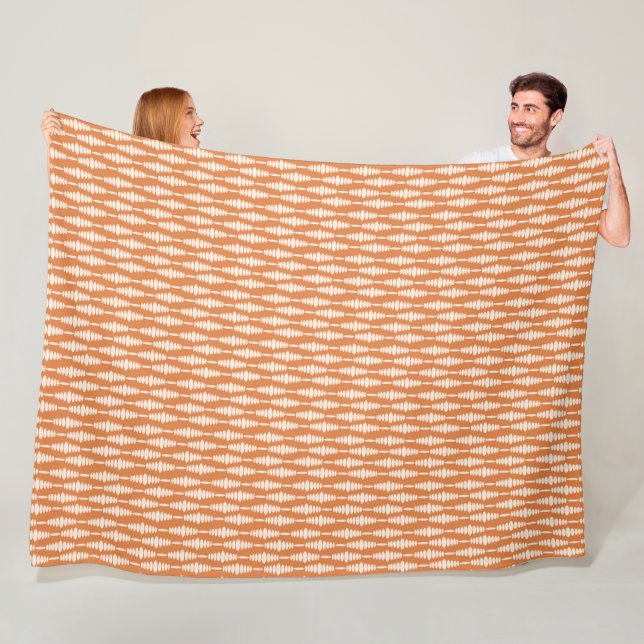 Retro Oval Fleece Blanket - Terracotta Mod look (På plats)