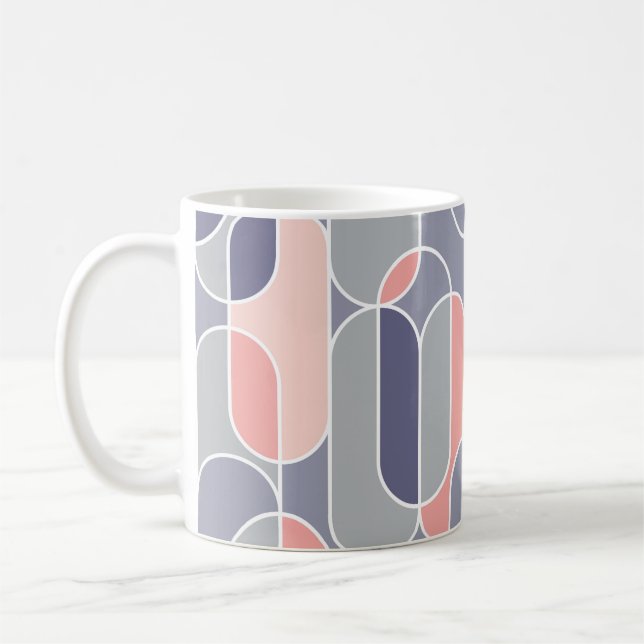 Retro Oval Geometric 70 s Mönster Kaffemugg (Vänster)