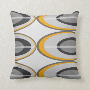 Retro ovala dekorativ kudde - guld, svart och