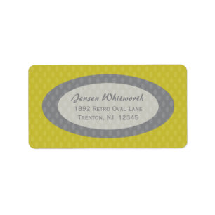 Retro ovaleradressetiketter - oliv adressetikett