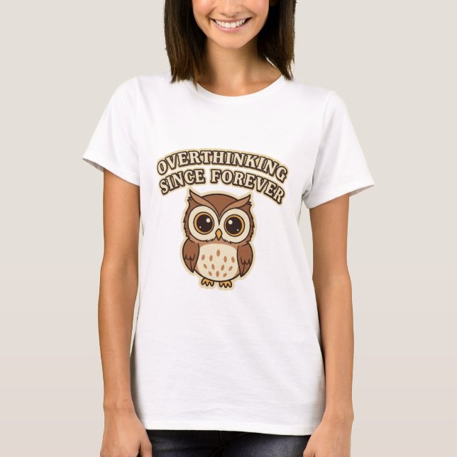 Retro Owl Deep Thoughts Women’s T-Shirt (Framsida)