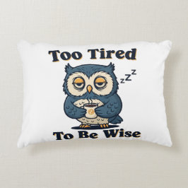 Retro Owl Exhausted Humor Rectangular Pillow Prydnadskudde