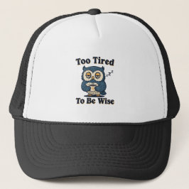 Retro Owl Sleep Deprived Trucker Hat Keps