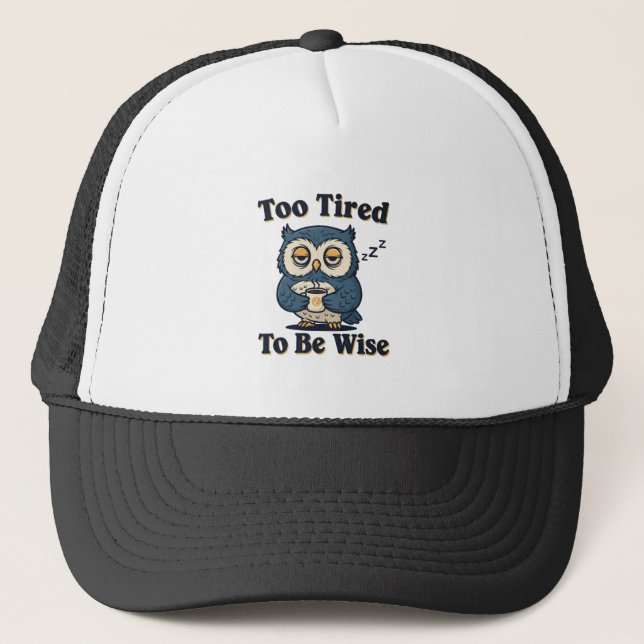 Retro Owl Sleep Deprived Trucker Hat Keps (Framsida)