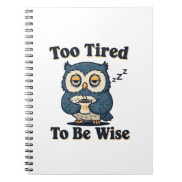 Retro Owl Tired Thoughts Lined Notebook Anteckningsbok