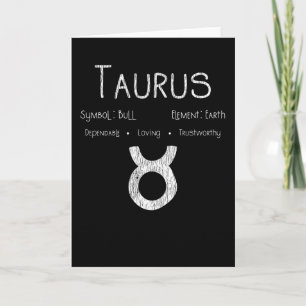 Retro Oxen Stjärntecken Tjur Jord Astrologi Presen Kort