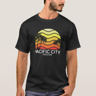 Retro Pacific City Surfa Beach Vintage Handflatan T Shirt
