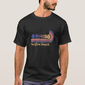 Retro Pacifica Beach Tropical Flowers 80'S Stil S T Shirt