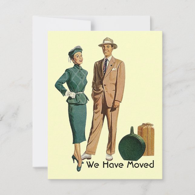 Retro packade ihop sig Vi har flyttat Flyttmeddela Meddelande (Framsida)