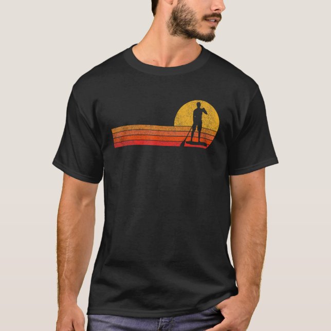 Retro Paddleboarding Ställa upp Paddleb Paddleb T Shirt (Framsida)