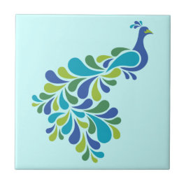 Retro påfågel kakelplatta