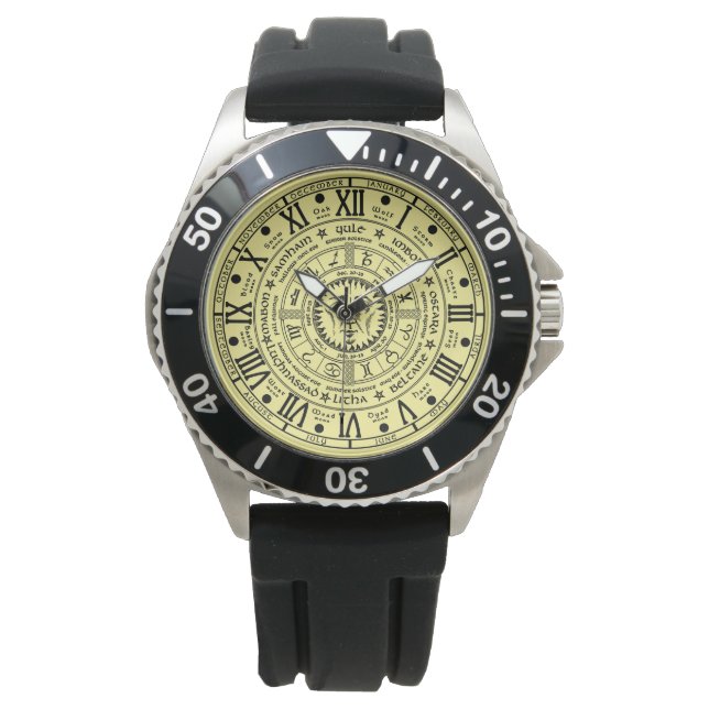 Retro Pagan Stil, Wheel of the Year Watch Armbandsur (Framsida)