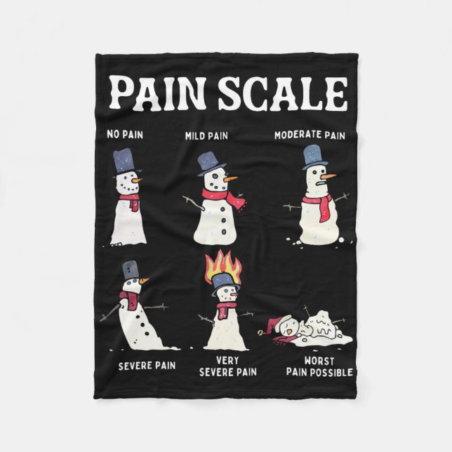 Retro Pain Scale Snowman Trauma Nurse Christmas Nu Fleecefilt (Framsidan)