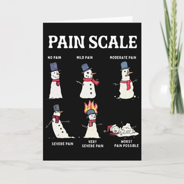 Retro Pain Scale Snowman Trauma Nurse Christmas Nu Kort (Framsida)