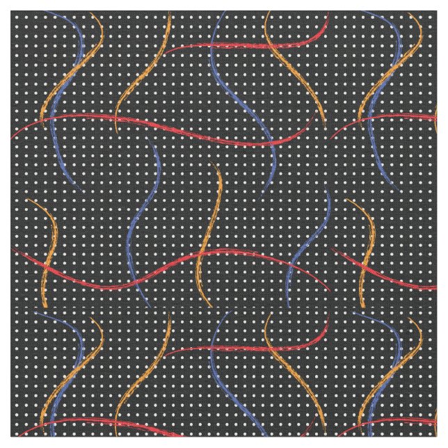 Retro Paint-platter och punkter Tyg (Närbild)