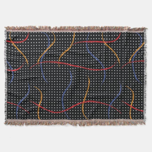 Retro Paint Splatter och punkter Filt (Framsidan)